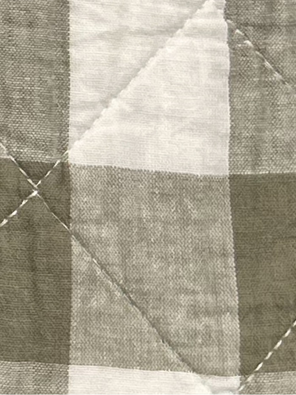 Brooks Brothers Full/Queen Linen Cotton Green and White Plaid Quilt 88”x92” - Picture 2 of 3